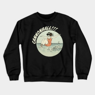 Vintage swimming image of woman doing a cannonball Crewneck Sweatshirt